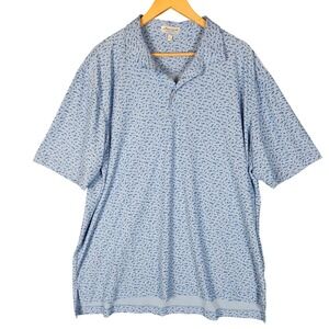 Peter Millar Summer Comfort Polo Size XXL Blue Boat Guitar Vacation Print Beach